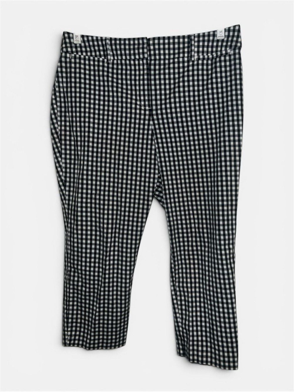Ann Taylor Factory Black and White Gingham Dress Cropped Pants 14
